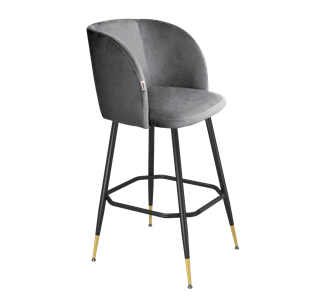 Барный стул SHT-ST33 / SHT-S148 (угольно-серый/черный муар/золото) в Перми