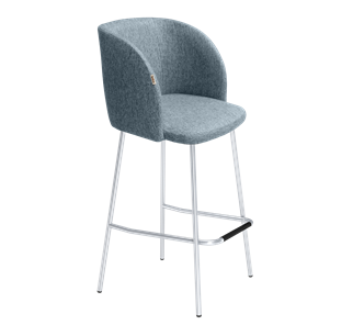Барный стул SHT-ST33 / SHT-S29P (синий лед/хром лак) в Перми