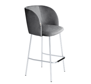 Барный стул SHT-ST33 / SHT-S29P (угольно-серый/хром лак) в Перми