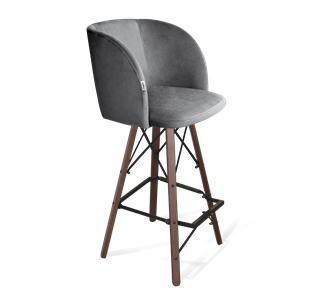 Барный стул SHT-ST33 / SHT-S80 (угольно-серый/темный орех/черный) в Перми