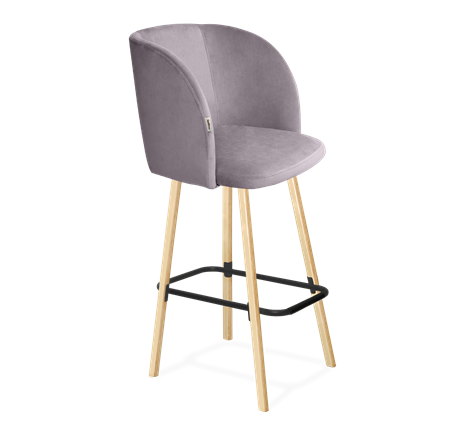 Барный стул SHT-ST33 / SHT-S94 (сиреневая орхидея/прозрачный лак/черный муар) в Перми - изображение