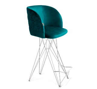 Барный стул SHT-ST33-1 / SHT-S66 (альпийский бирюзовый/хром лак) в Перми