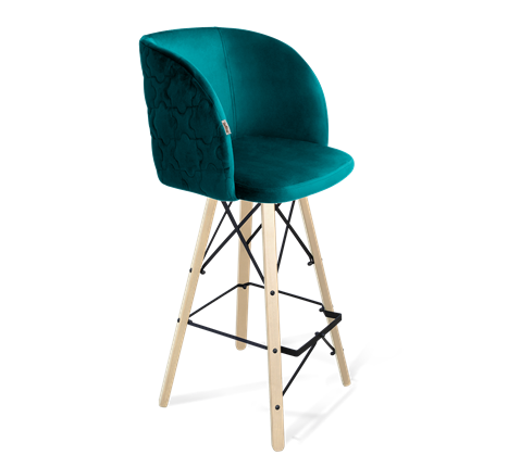 Барный стул SHT-ST33-1 / SHT-S80 (альпийский бирюзовый/прозрачный лак/черный) в Перми - изображение