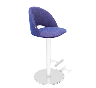 Барный стул SHT-ST34 / SHT-S128 (синий мираж/хром/белый муар) в Перми