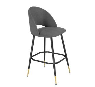 Барный стул SHT-ST34 / SHT-S148 (платиново-серый/черный муар/золото) в Перми