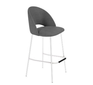 Барный стул SHT-ST34 / SHT-S29P (платиново-серый/белый муар) в Перми