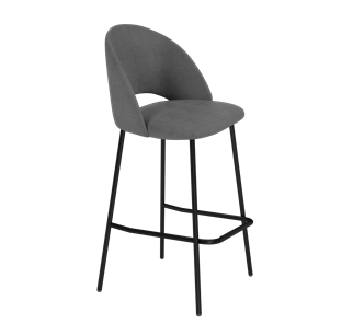 Барный стул SHT-ST34 / SHT-S29P (платиново-серый/черный муар) в Перми