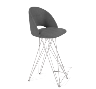 Барный стул SHT-ST34 / SHT-S66 (платиново-серый/хром лак) в Перми