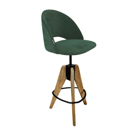 Барный стул SHT-ST34 / SHT-S92 (лиственно-зеленый/браш.коричневый/черный муар) в Перми - изображение