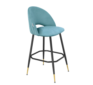 Барный стул SHT-ST34-1 / SHT-S148 (голубая пастель/черный муар/золото) в Перми