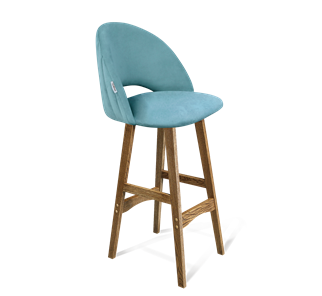 Барный стул SHT-ST34-1 / SHT-S65 (голубая пастель/дуб брашированный коричневый) в Перми
