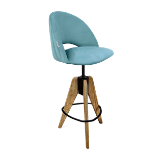 Барный стул SHT-ST34-1 / SHT-S92 (голубая пастель/браш.коричневый/черный муар) в Перми - предосмотр