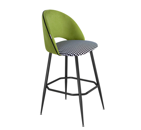 Барный стул SHT-ST34-3 / SHT-S148 (оливковый/гусиная лапка/черный муар) в Перми - изображение