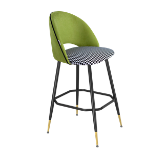 Барный стул SHT-ST34-3 / SHT-S148 (оливковый/гусиная лапка/черный муар/золото) в Перми - предосмотр