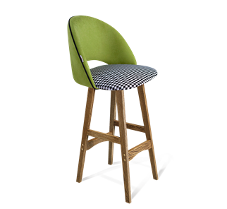 Барный стул SHT-ST34-3 / SHT-S65 (оливковый/гусиная лапка/дуб брашированный коричневый) в Перми