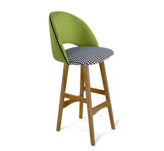 Барный стул SHT-ST34-3 / SHT-S65 (оливковый/гусиная лапка/светлый орех) в Перми
