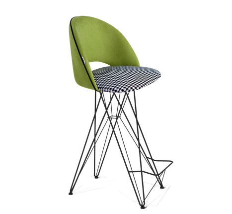 Барный стул SHT-ST34-3 / SHT-S66 (оливковый/гусиная лапка/черный муар) в Перми - изображение