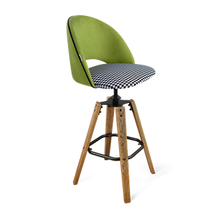 Барный стул SHT-ST34-3 / SHT-S93 (оливковый/гусиная лапка/браш.коричневый/черный муар) в Перми