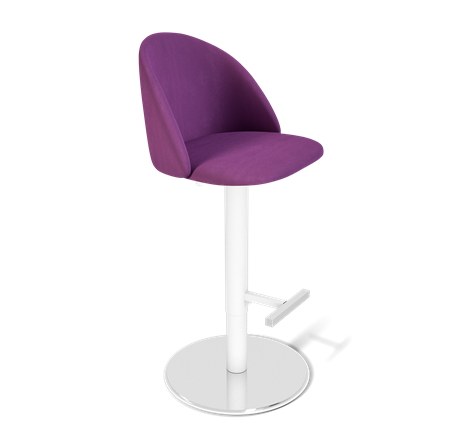 Барный стул SHT-ST35 / SHT-S128 (ягодное варенье/хром/белый муар) в Перми - изображение