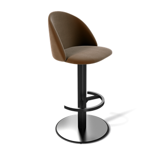 Барный стул SHT-ST35 / SHT-S137 (кофейный ликер/стальной/черный муар) в Перми