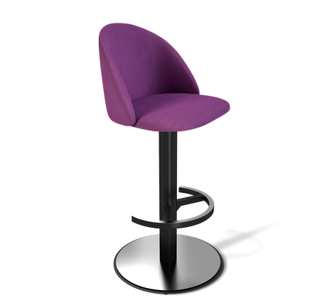 Барный стул SHT-ST35 / SHT-S137 (ягодное варенье/стальной/черный муар) в Перми - изображение