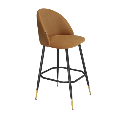 Барный стул SHT-ST35 / SHT-S148 (горчичный/черный муар/золото) в Перми - изображение
