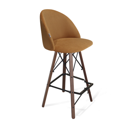 Барный стул SHT-ST35 / SHT-S80 (горчичный/темный орех/черный) в Перми - изображение