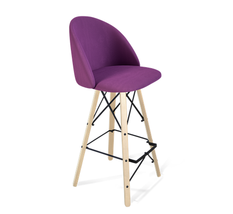 Барный стул SHT-ST35 / SHT-S80 (ягодное варенье/прозрачный лак/черный) в Перми - изображение