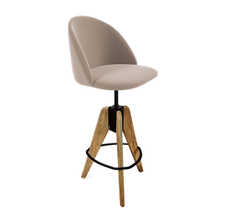 Барный стул SHT-ST35 / SHT-S92 (латте/браш.коричневый/черный муар) в Перми