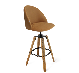 Барный стул SHT-ST35 / SHT-S93 (горчичный/браш.коричневый/черный муар) в Березниках