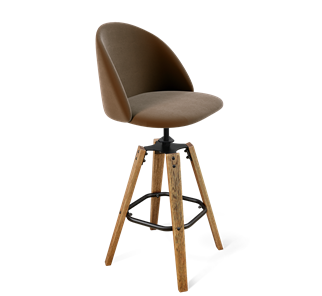 Барный стул SHT-ST35 / SHT-S93 (кофейный ликер/браш.коричневый/черный муар) в Перми