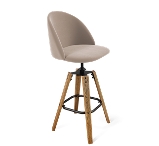 Барный стул SHT-ST35 / SHT-S93 (латте/браш.коричневый/черный муар) в Перми