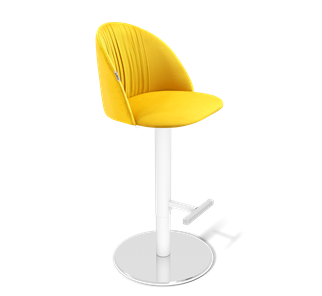 Барный стул SHT-ST35-1 / SHT-S128 (имперский жёлтый/хром/белый муар) в Перми - предосмотр