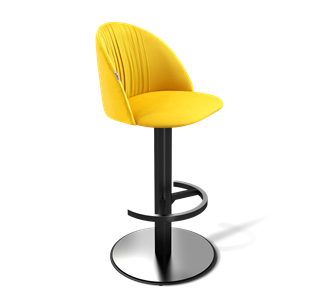 Барный стул SHT-ST35-1 / SHT-S137 (имперский жёлтый/стальной/черный муар) в Перми - предосмотр