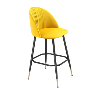 Барный стул SHT-ST35-1 / SHT-S148 (имперский жёлтый/черный муар/золото) в Перми