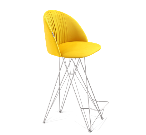 Барный стул SHT-ST35-1 / SHT-S66 (имперский жёлтый/хром лак) в Перми - изображение