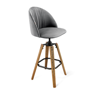 Барный стул SHT-ST35-1 / SHT-S93 (угольно-серый/браш.коричневый/черный муар) в Перми