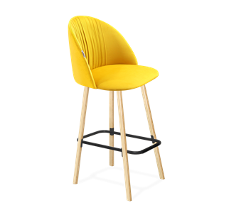 Барный стул SHT-ST35-1 / SHT-S94 (имперский жёлтый/прозрачный лак/черный муар) в Перми