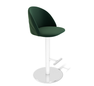 Барный стул SHT-ST35-2 / SHT-S128 (лиственно-зеленый/хром/белый муар) в Перми