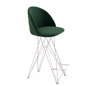 Барный стул SHT-ST35-2 / SHT-S66 (лиственно-зеленый/хром лак) в Перми