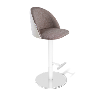 Барный стул SHT-ST35-3 / SHT-S128 (тростниковый сахар/зефирный/хром/белый муар) в Перми - предосмотр
