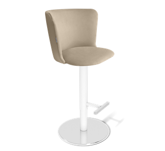 Барный стул SHT-ST36 / SHT-S128 (ванильный крем/хром/белый муар) в Перми