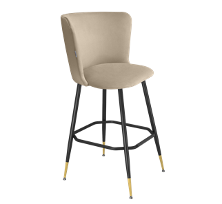Барный стул SHT-ST36 / SHT-S148 (ванильный крем/черный муар/золото) в Перми