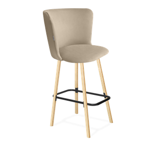 Барный стул SHT-ST36 / SHT-S94 (ванильный крем/прозрачный лак/черный муар) в Перми