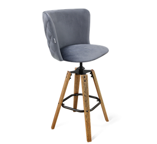 Барный стул SHT-ST36-3 / SHT-S93 (нейтральный серый/браш.коричневый/черный муар) в Березниках