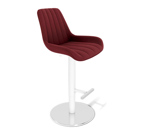 Барный стул SHT-ST37 / SHT-S128 (рубиновое вино/хром/белый муар) в Перми - изображение