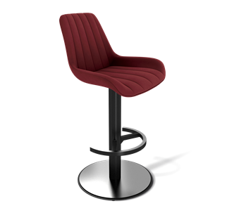 Барный стул SHT-ST37 / SHT-S137 (рубиновое вино/стальной/черный муар) в Перми - предосмотр