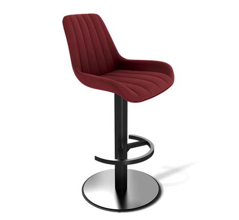 Барный стул SHT-ST37 / SHT-S137 (рубиновое вино/стальной/черный муар) в Перми - изображение