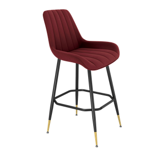 Барный стул SHT-ST37 / SHT-S148 (рубиновое вино/черный муар/золото) в Перми - предосмотр