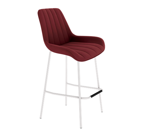 Барный стул SHT-ST37 / SHT-S29P (рубиновое вино/белый муар) в Перми - изображение